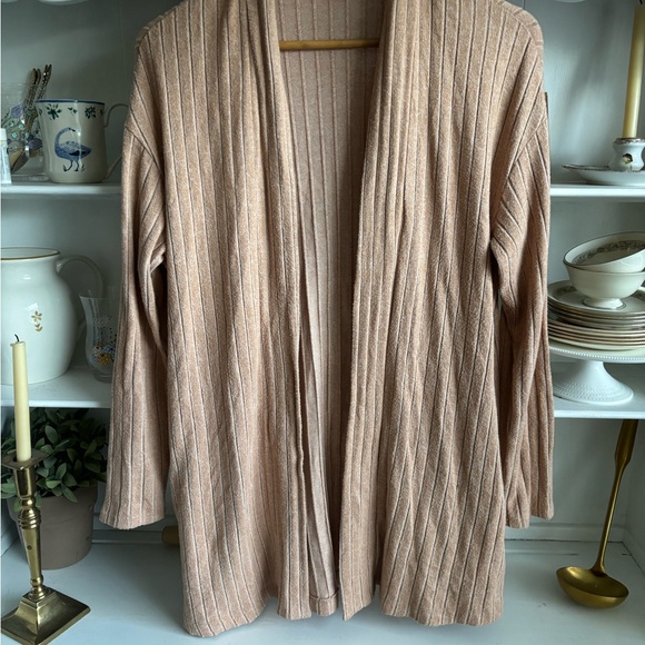 Anthropologie Light Brown Ribbed Cardigan - Picture 1 of 3